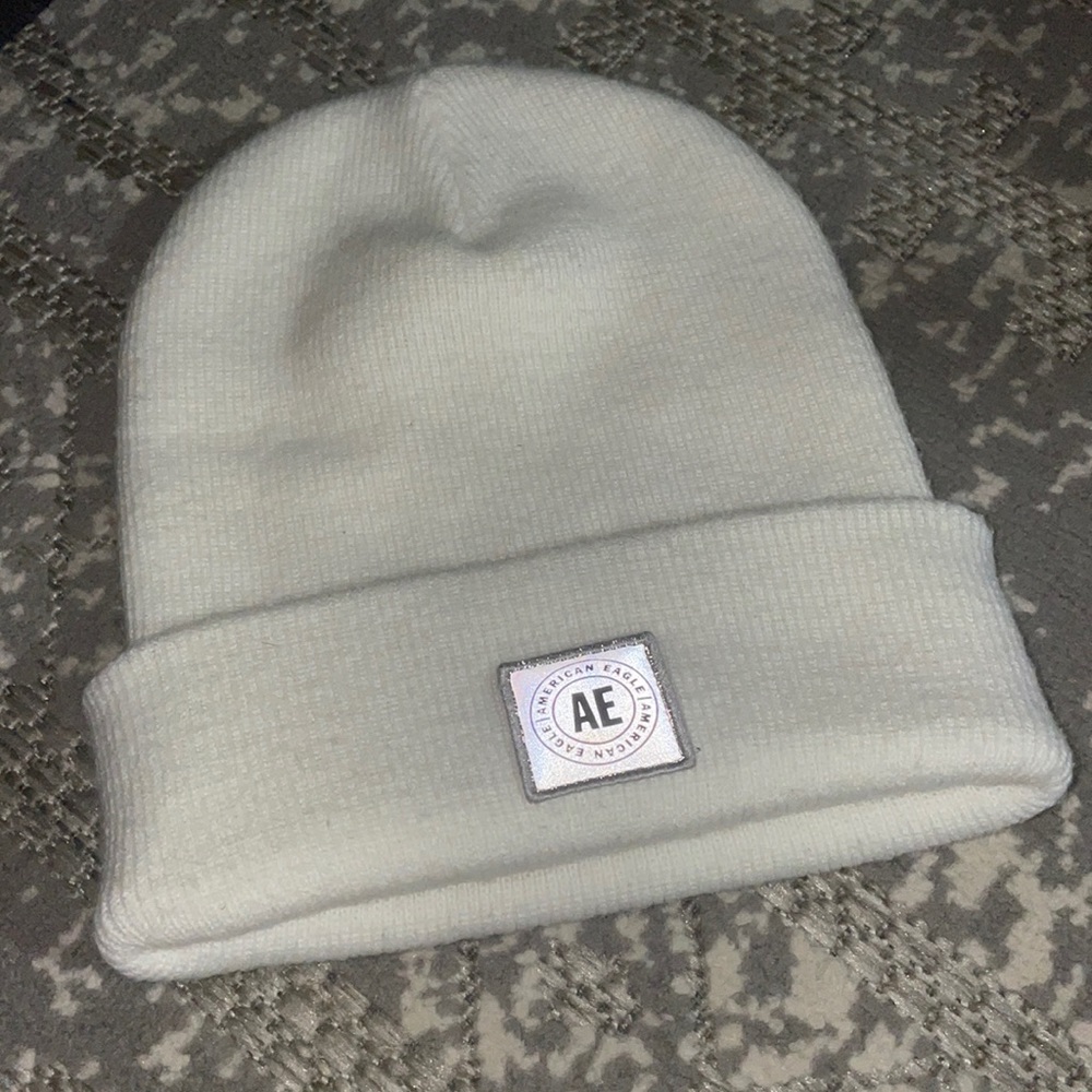 American Eagle White Beanie